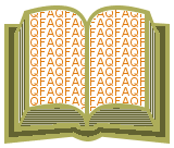 picture of an open book with the letters FAQ
