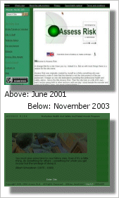 screenshots of previous sites