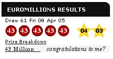 picture of fake lottery results