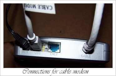 Picture of modem connections