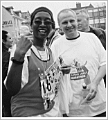 picture of wendy and john at end of 1/2 marathon 2005